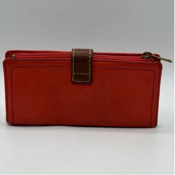 Fossil Orange Pebbled Leather Wallet - Picture 2 of 6